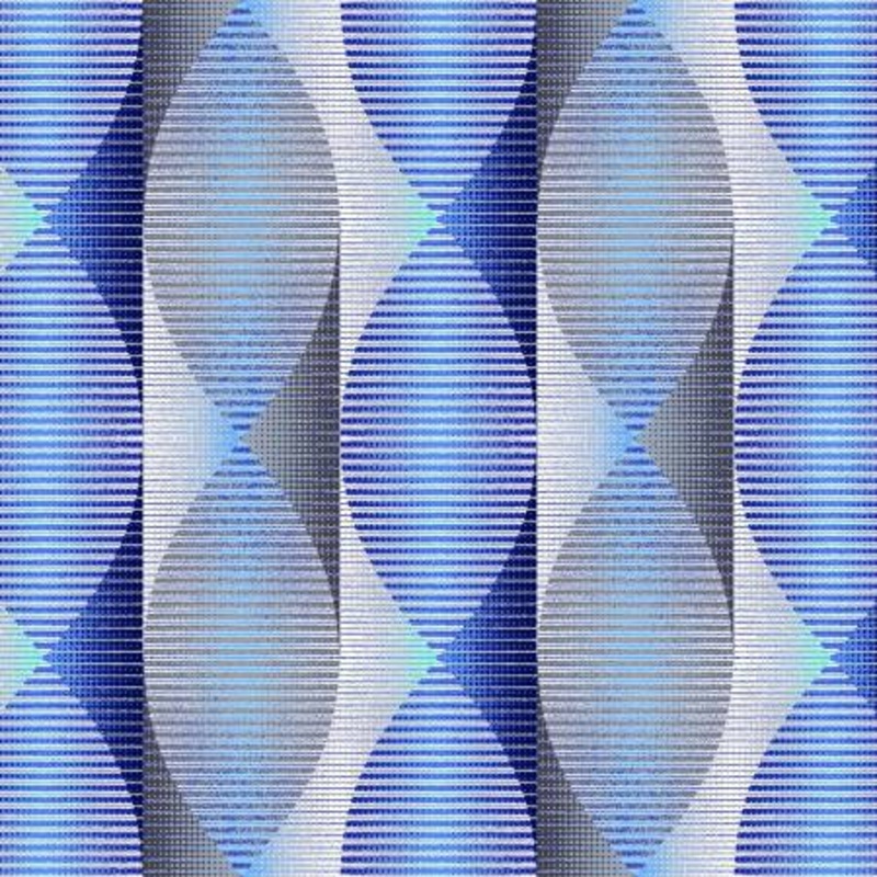 Blue Twisted Ribbons 108 Cotton (3340W-77)  Sold in UNITS of  metre