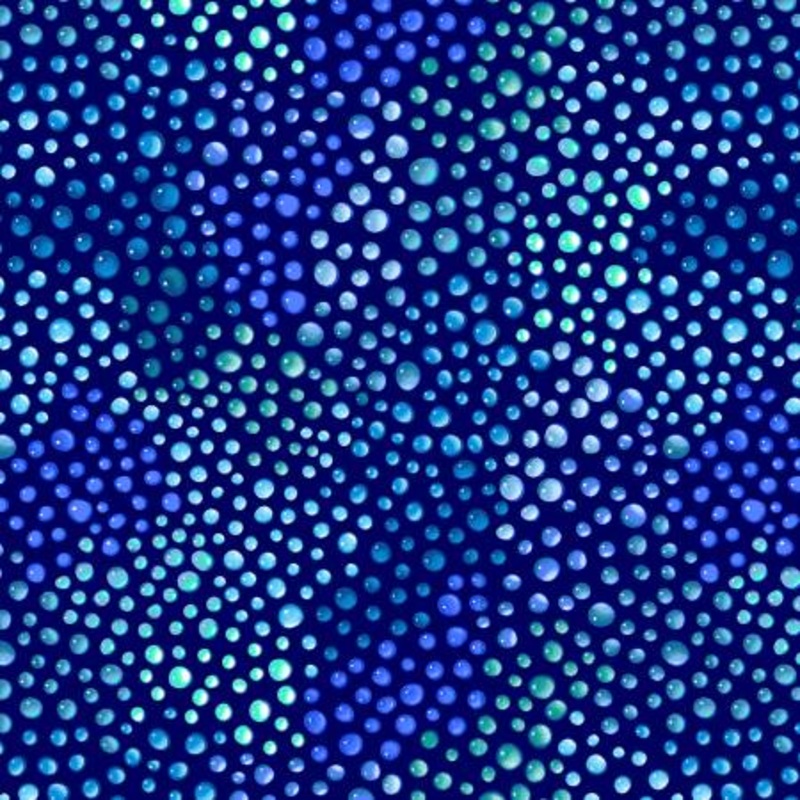 Blue Water Droplets 108 Cotton (BQ3328-77)  Sold in UNITS of  metre
