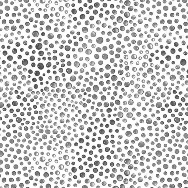 Light Grey Water Droplets 108 Cotton (BQ3328-09)  Sold in UNITS of  metre