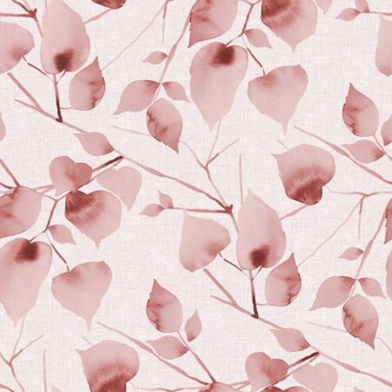 Mauve Water Color Leaves 108 Cotton (BQ3502-20)  Sold in UNITS of  metre