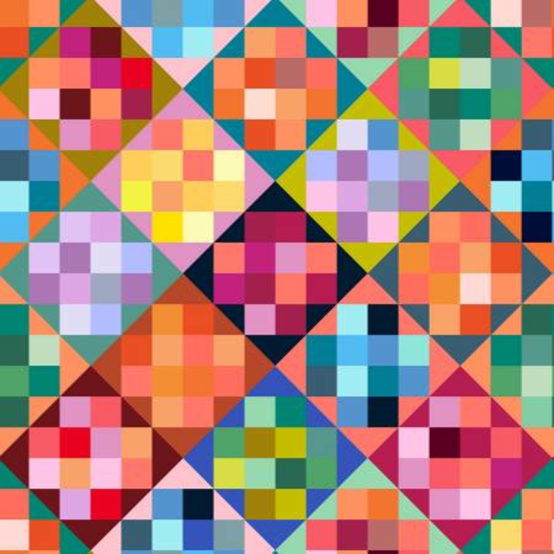 Multi Colorblock 108 Cotton (54573DW-1DES)  Sold in UNITS of  metre