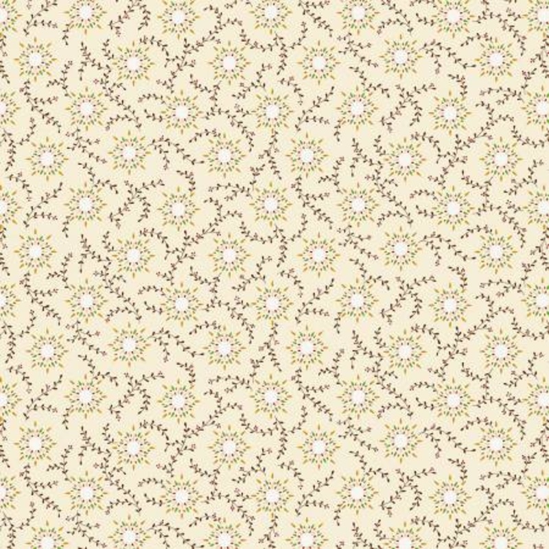 Wheat Starburst Vine 108 Cotton (1834-40)  Sold in UNITS of  metre