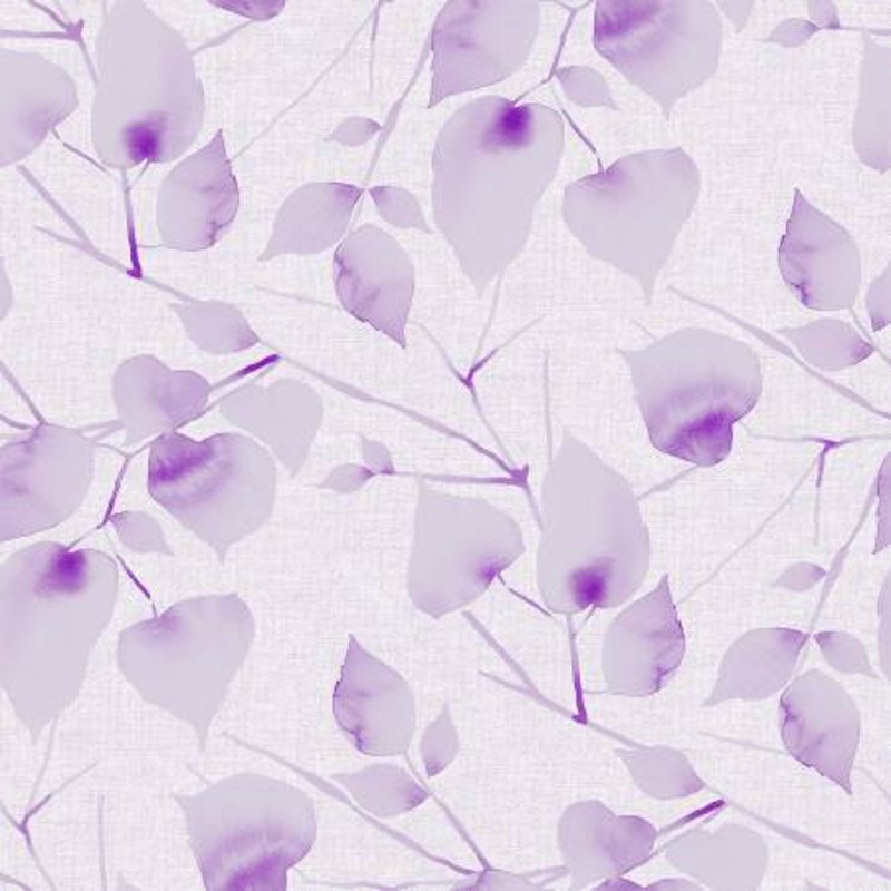 Wisteria Water Color Leaves 108 Cotton (BQ3502-50)  Sold in UNITS of  metre
