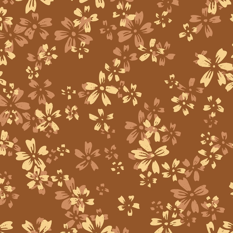 Cinnamon Wildflower Eventide 108 Organic Cotton (227887-X) - Sold in UNITS of 1/4 metre