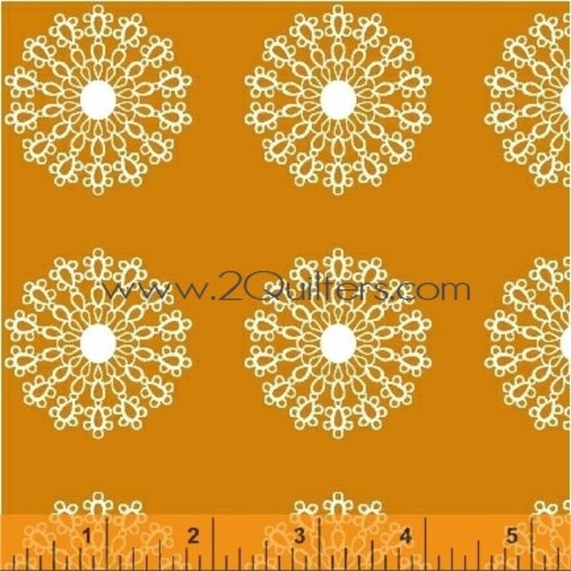 *Closeout Sale* Modern Country Lace Medallion (Cheddar), per half-yard