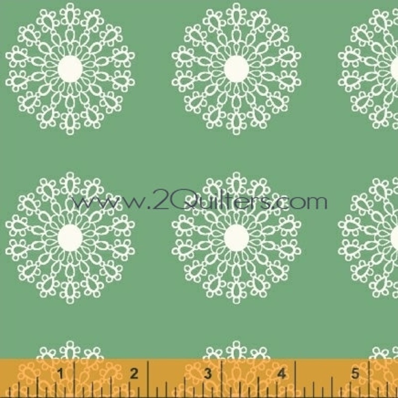 *Closeout Sale* Modern Country Lace Medallion (mint), per half-yard