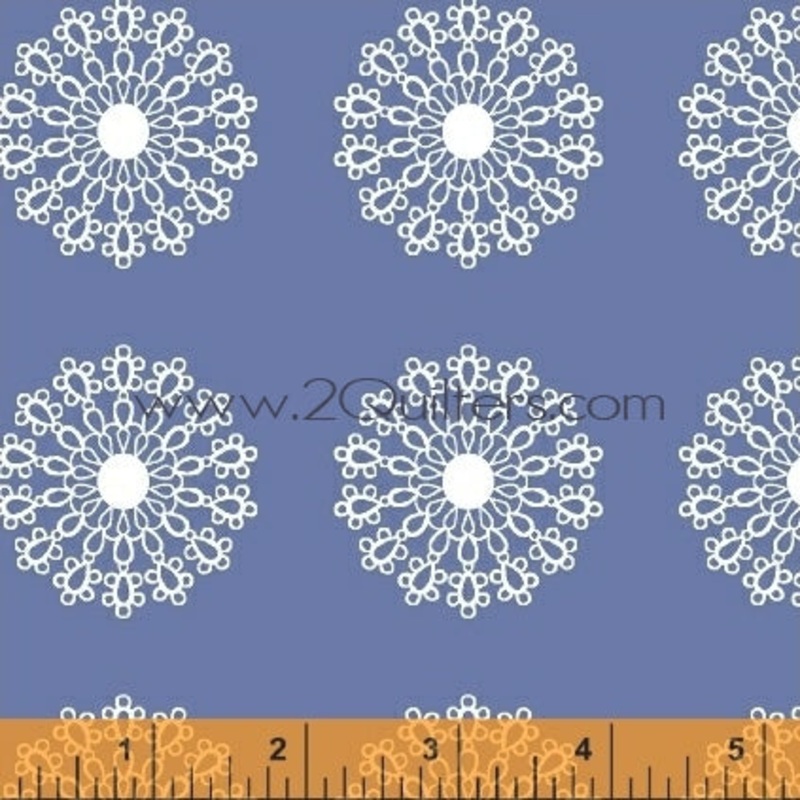 *Closeout Sale* Modern Country Lace Medallion (periwinkle), per half-yard
