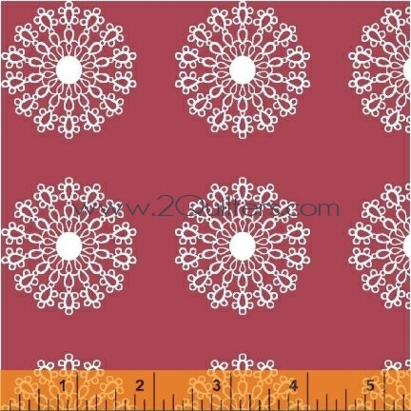 *Closeout Sale* Modern Country Lace Medallion (raspberry), per half-yard