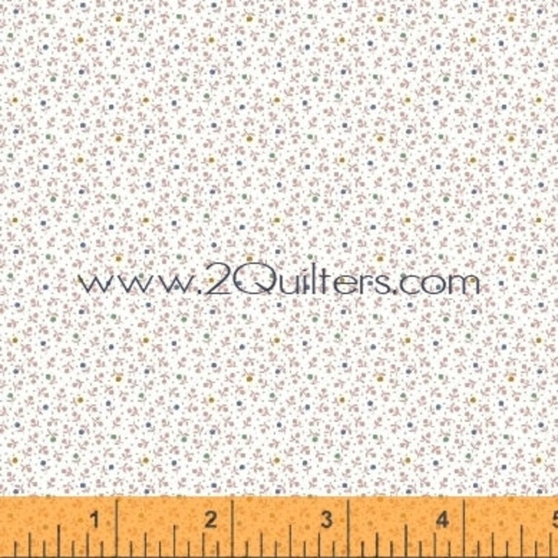 *Closeout Sale* Modern Country Mini Flower Buds (pink), per half-yard