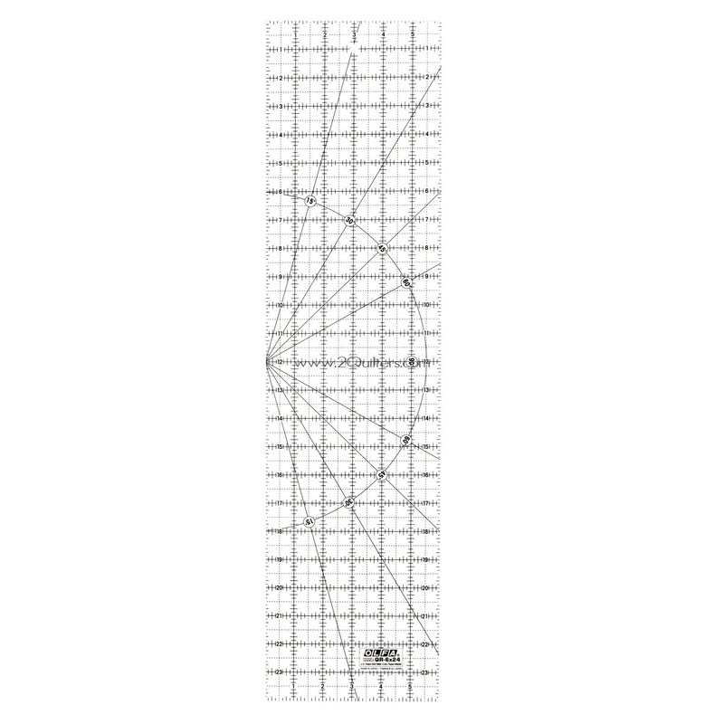 OLFA 6 X 24 Rectangular Frosted Acrylic Ruler (QR-6X24)