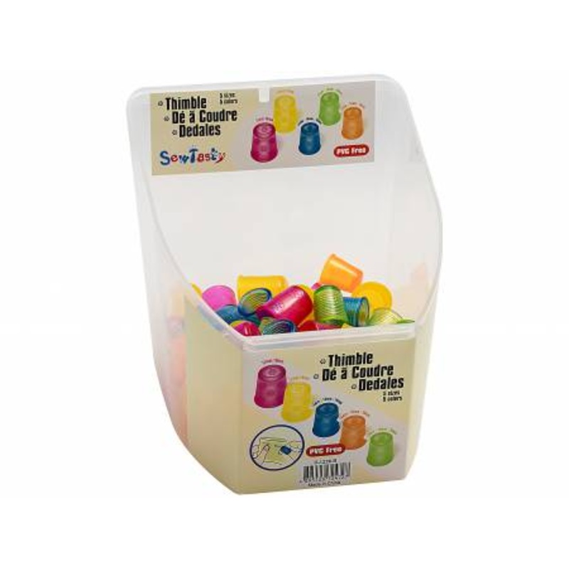 Sew Tasty Stitcher's Thimbles-14/15/16mm Orange & 14/15/16mm Blue & 14/15/16mm Green & 17/18mm Pink & 17/18mm Yellow