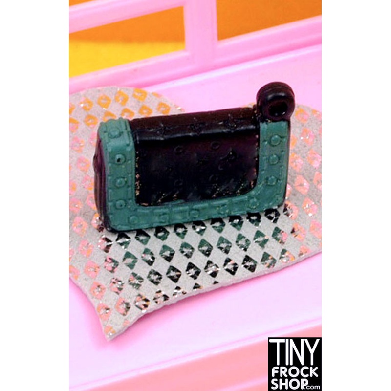 12 Fashion Doll Black Green Clutch Bag