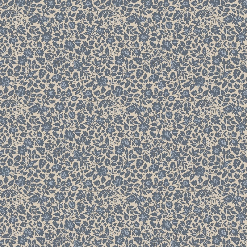 44 Freedom Rings - Blue Flower Field Cotton (R651376D-BLUE) - Sold in UNITS of 1/4 metre