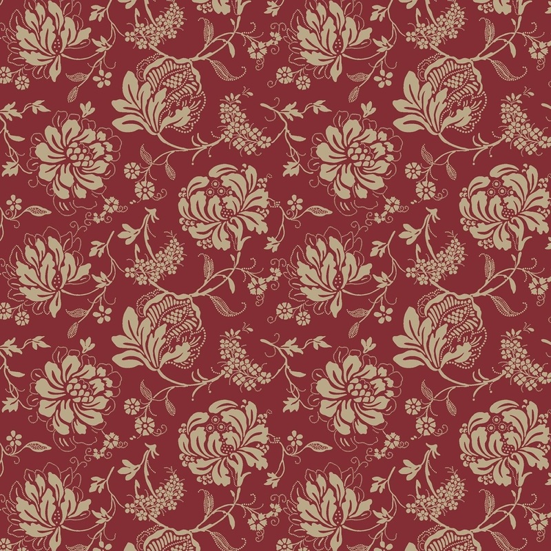 44 Freedom Rings - Red Block Print Cotton (R651373D-RED) - Sold in UNITS of 1/4 metre