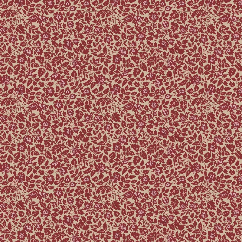 44 Freedom Rings - Red Flower Field Cotton (R651376D-RED) - Sold in UNITS of 1/4 metre