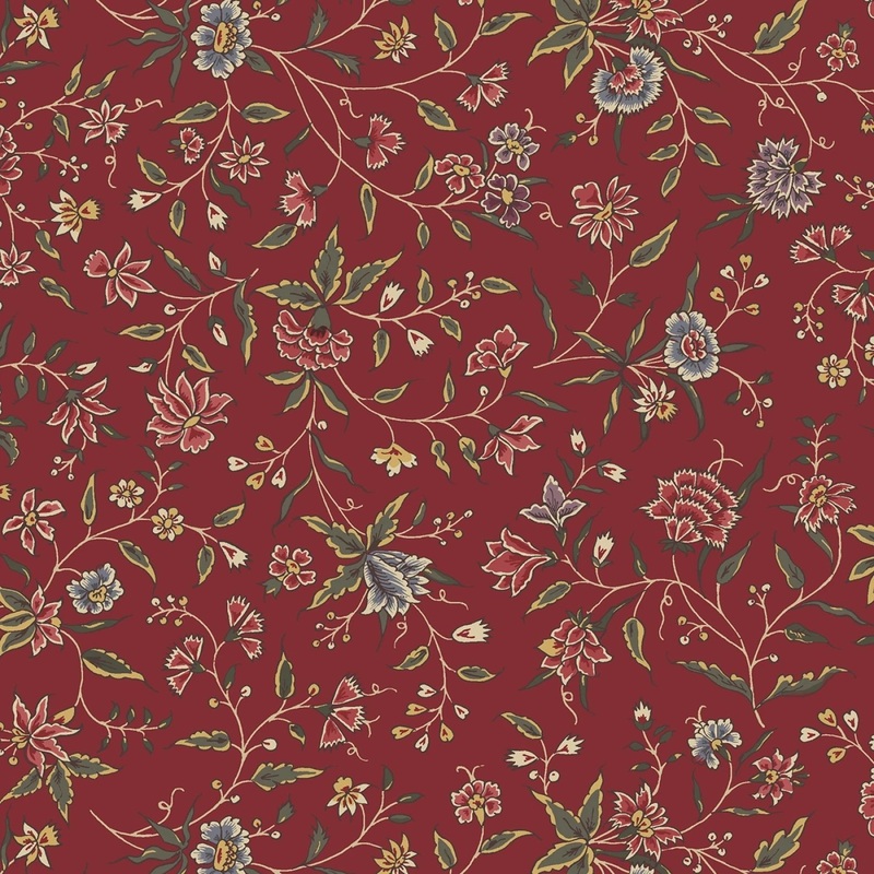 44 Freedom Rings - Red Medium Floral Cotton (R651372D-RED) - Sold in UNITS of 1/4 metre