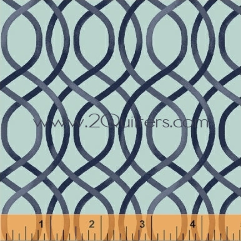*Closeout Sale* Ariana, Trellis (navy), per half-yard