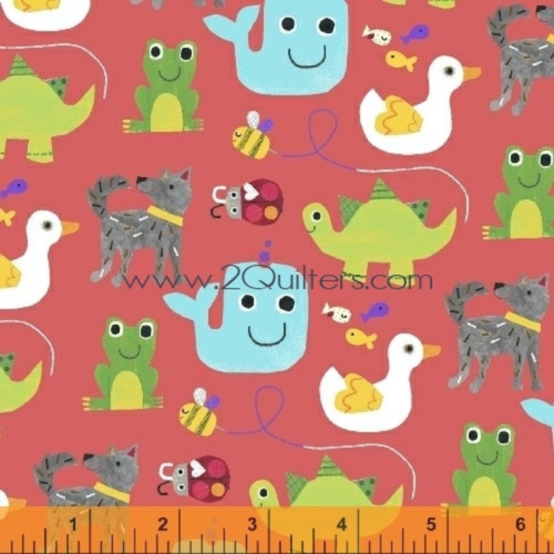 *Closeout Sale* Color and Count, Animals Only (red), per half-yard