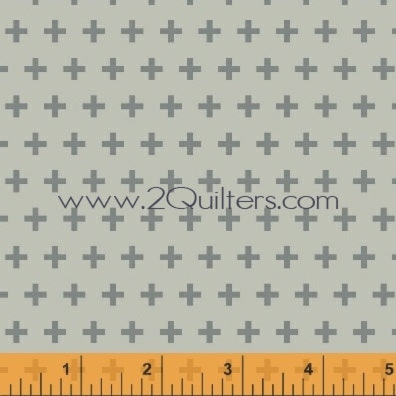 *Closeout Sale* Meet the Royal Court, Crosses (grey), per half-yard