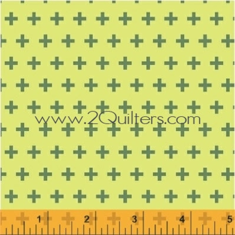 *Closeout Sale* Meet the Royal Court, Crosses (lime), per half-yard