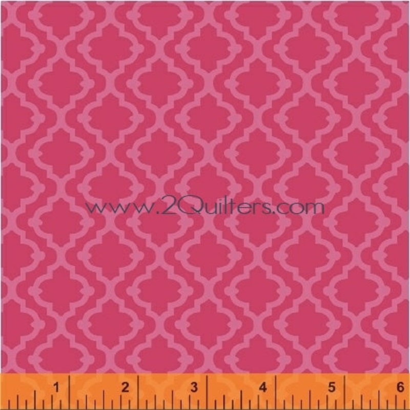 *Closeout Sale* Meet the Royal Court, Tiles (pink), per half-yard