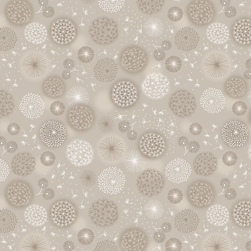 Cream Linen Dandelions 108 Cotton (W16) - Sold in UNITS of 1/4 metre