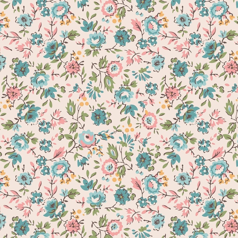 Floral Latte Piece & Plenty 108 Cotton (WB15894R-LATTE) - Sold in UNITS of 1/4 metre