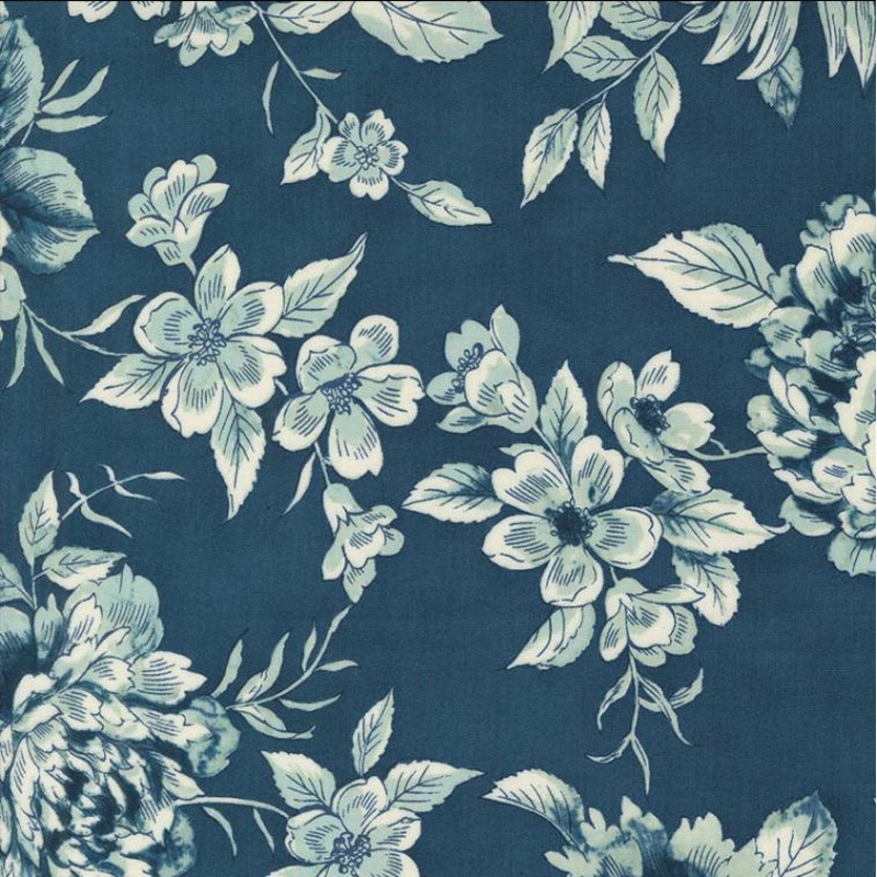 Sandalwood By 3 Sisters for Moda - Indigo  108 Cotton (5108019-14) - Sold in UNITS of 1/4 metre