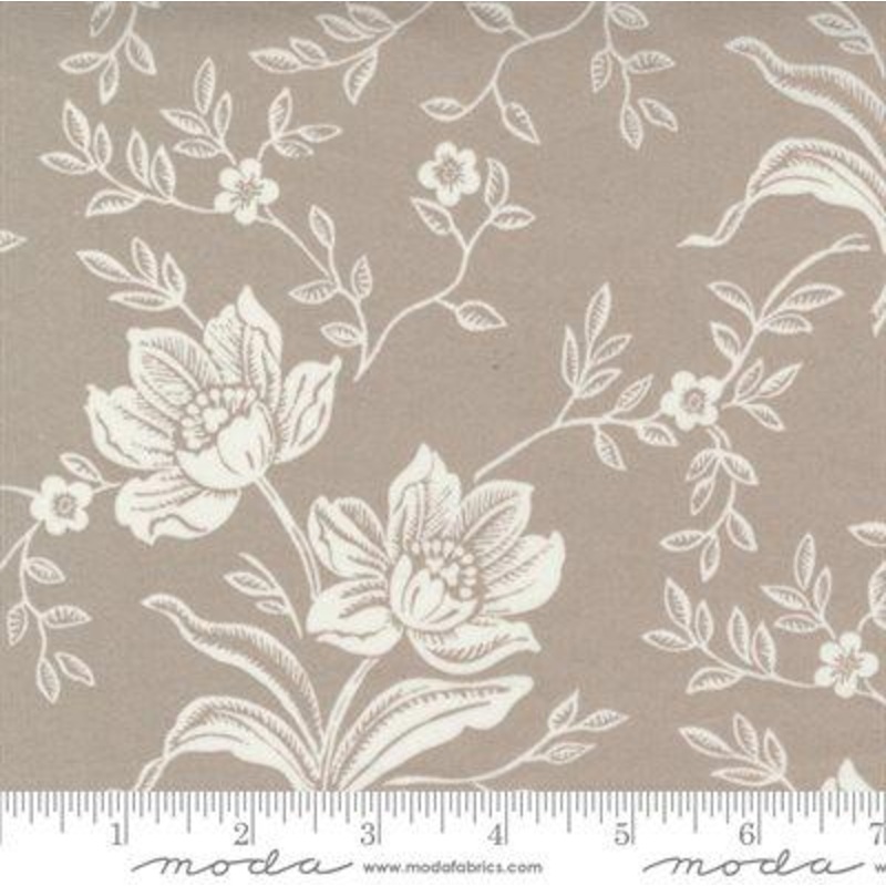 Woodcut Floral By Fig Tree Co. for Moda - Grey  108 Cotton (511175-13) - Sold in UNITS of 1/4 metre