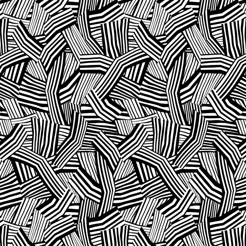 Black/White Geo 118 Cotton (8246S-90) - Sold in UNITS of 1/4 metre