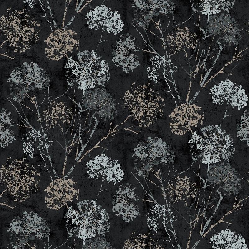Charcoal Dandelion Stamp  | 108 Cotton (8276S-98) - Sold in UNITS of 1/4 metre