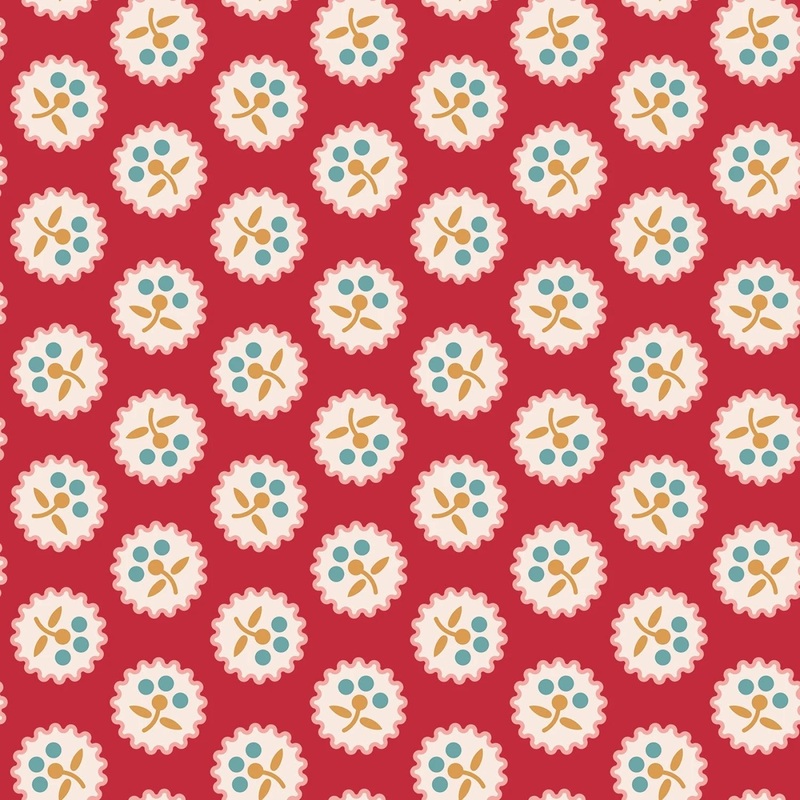 Americana by Lori Holt Collection - Betsy Berry | 108 Cotton (WB16103R-BERRY) - Sold in UNITS of 1/4 metre