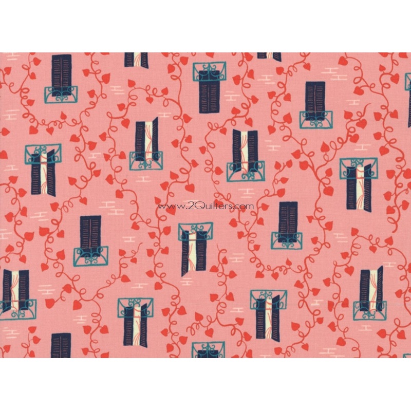 *Closeout Sale* Cotton + Steel, Homebody, Window Vine, Pink, 36 (LAST PIECE)