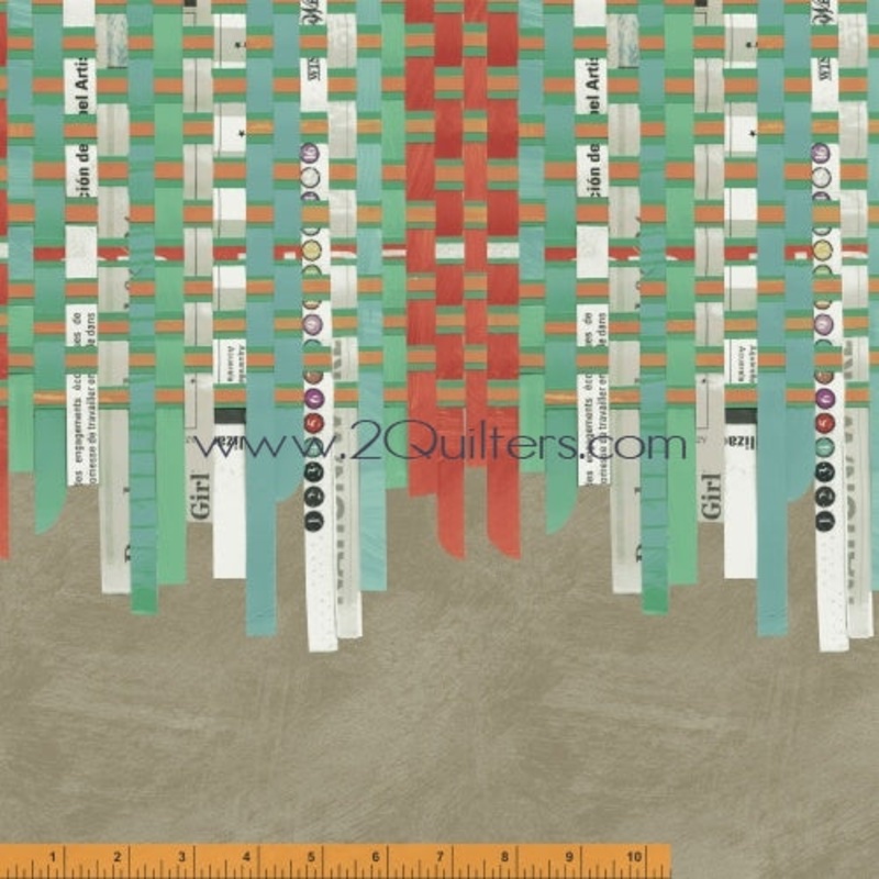 *Closeout Sale* Story, Basket in Multi, per half-yard