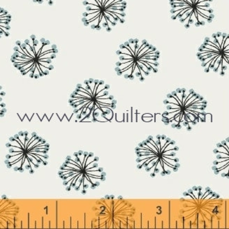 *Closeout Sale* Whisper, Light Blue Puffs on White, per half-yard