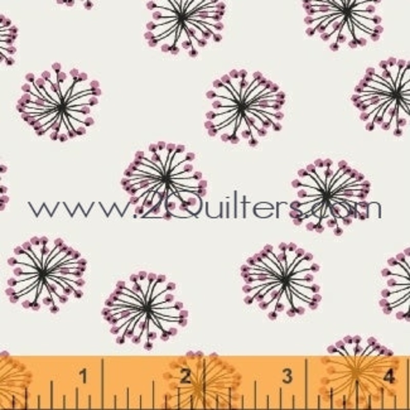 *Closeout Sale* Whisper, Light Pink Puffs on White, per half-yard