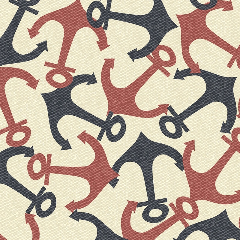 Cream Anchors - Regatta by Deirdre Coughlin Collection | 108 Cotton (QB801219D-CREAM) - Sold in UNITS of 1/4 metre