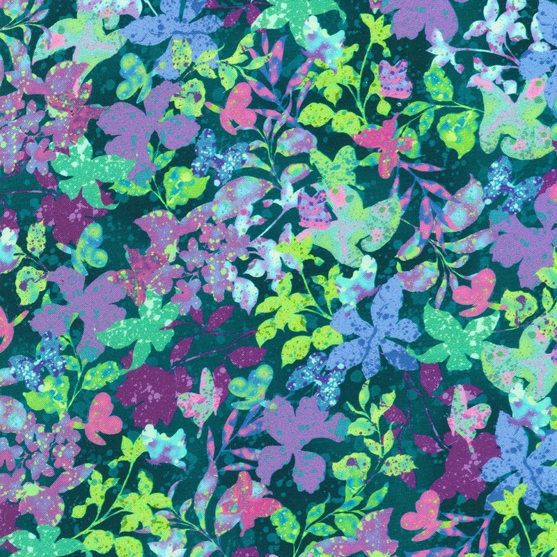 Floral Teal from Robert Kaufman | 108 Cotton (SRKDX21959213) - Sold in UNITS of 1/4 metre