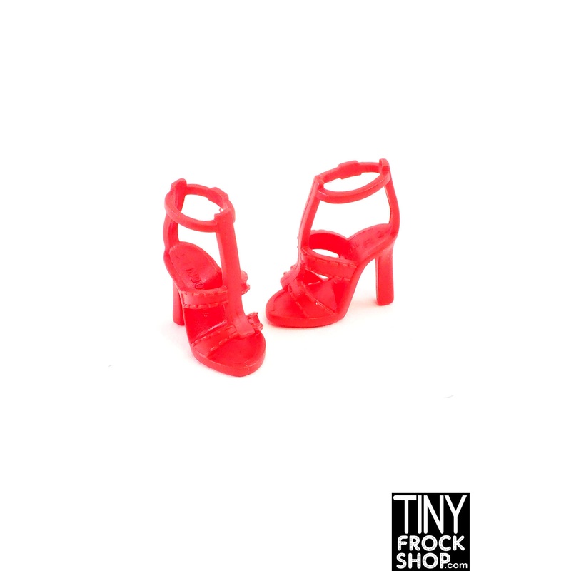 12 Fashion Doll Red T Strap Shoes