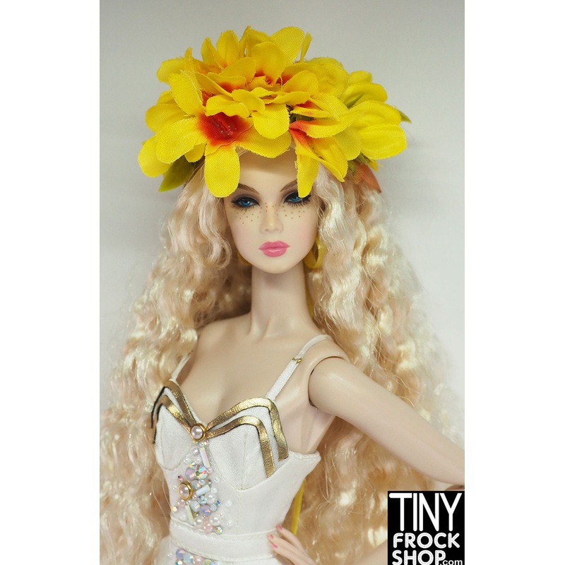 12 Fashion Doll Yellow Floral Hat by Pam Maness