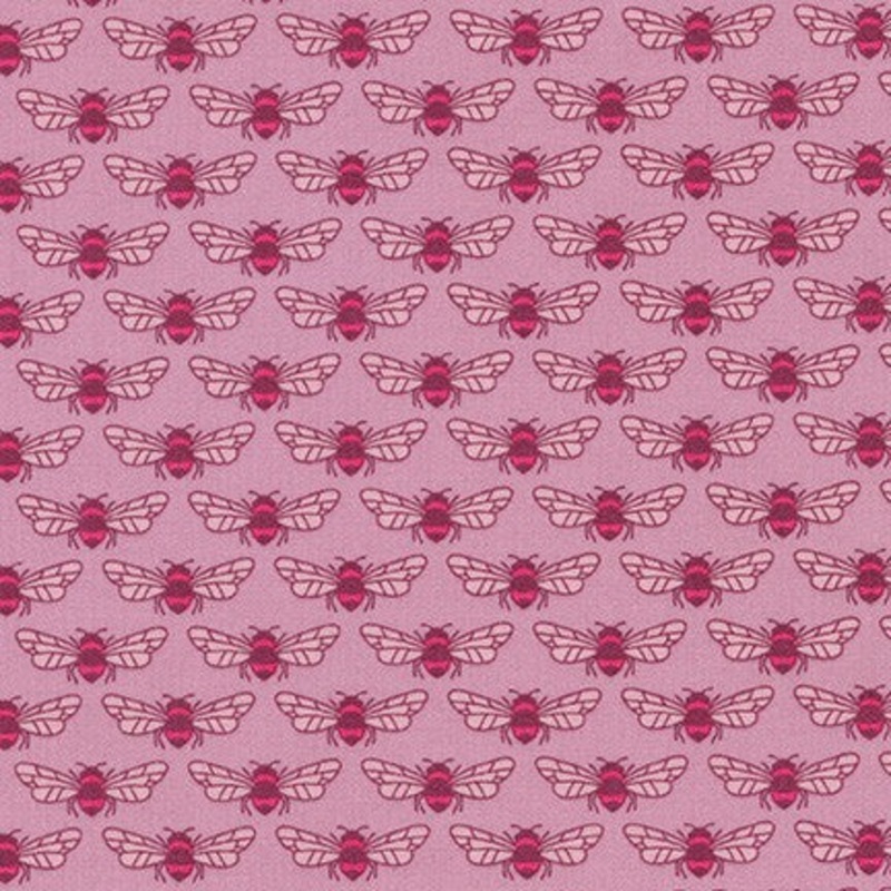 *Closeout Sale* Berry Season, Bees in Foxglove, per half-yard