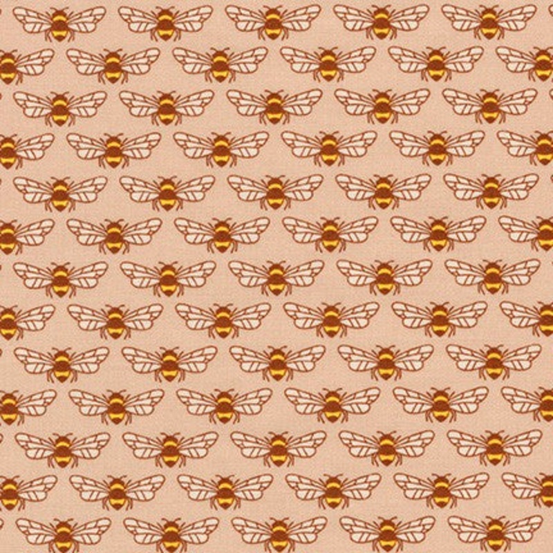 *Closeout Sale* Berry Season, Bees in Peach, per half-yard