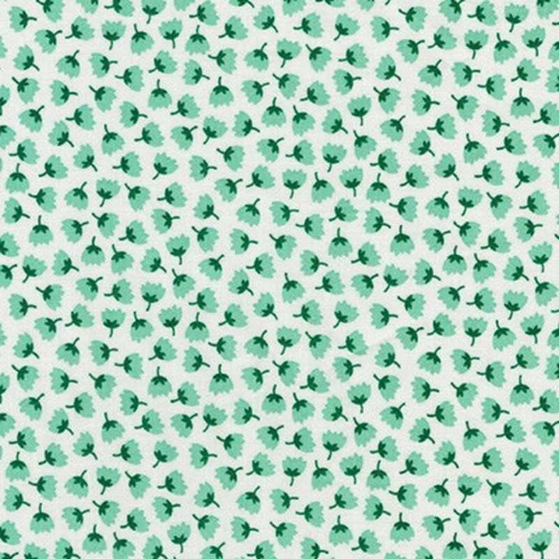 *Closeout Sale* Berry Season, Flowers in Aloe, per half-yard