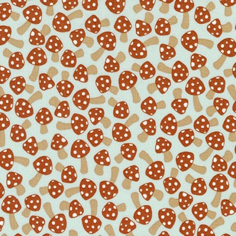 *Closeout Sale* Berry Season, Mushrooms in Desert Green, per half-yard