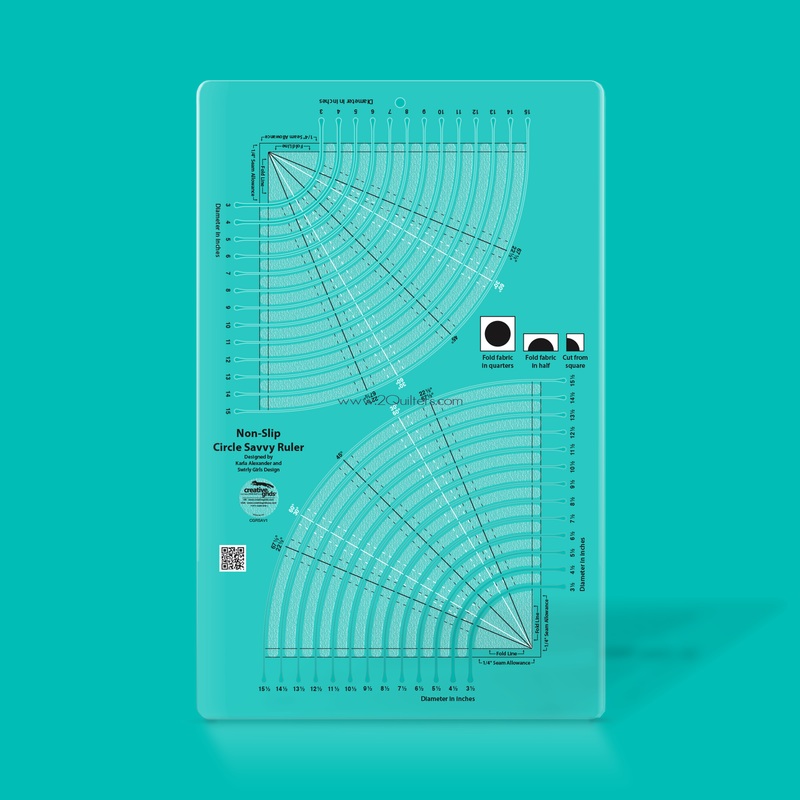 Creative Grids Circle Savvy 11-3/4in x 18-1/2in Quilt Ruler