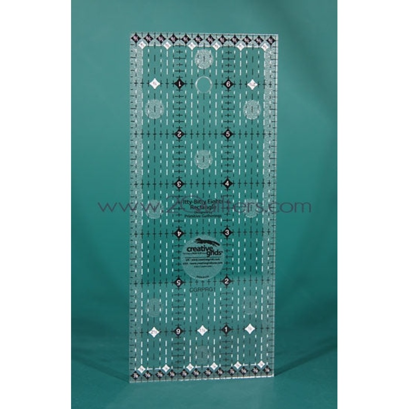 Creative Grids Itty-Bitty Eights Rectangle Ruler 3in x 7in