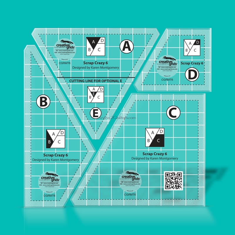 Creative Grids Scrap Crazy 6 Templates Quilt Ruler