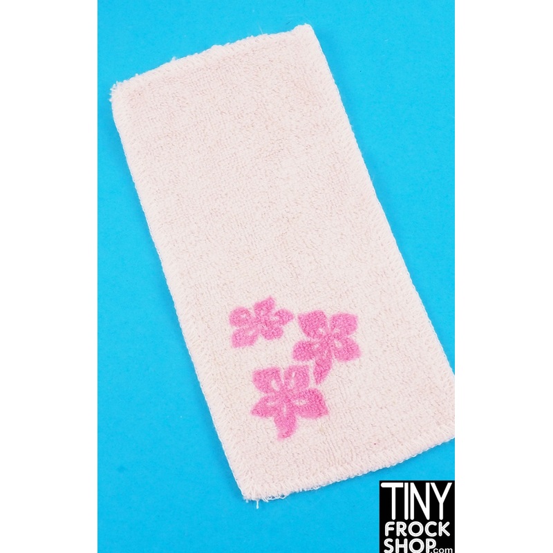 12 Fashion Doll Pale Pink Tropical Medium Bath Towel