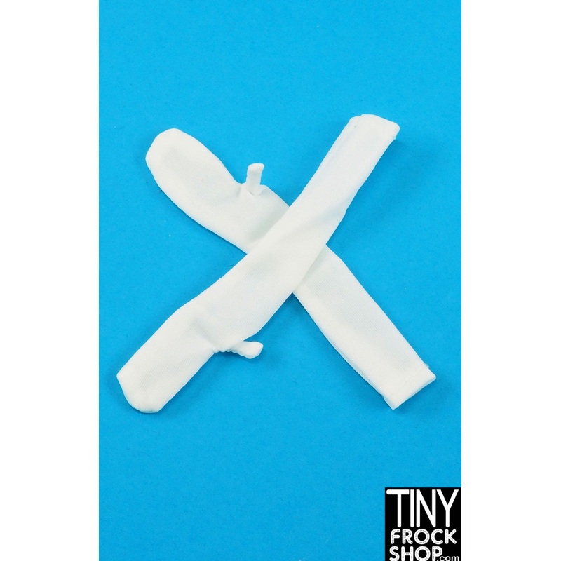 12 Fashion Doll White Knit Long Gloves