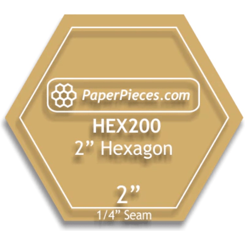 2 Hexagons Acrylic Template 1/4 Seam (HEX200-025)